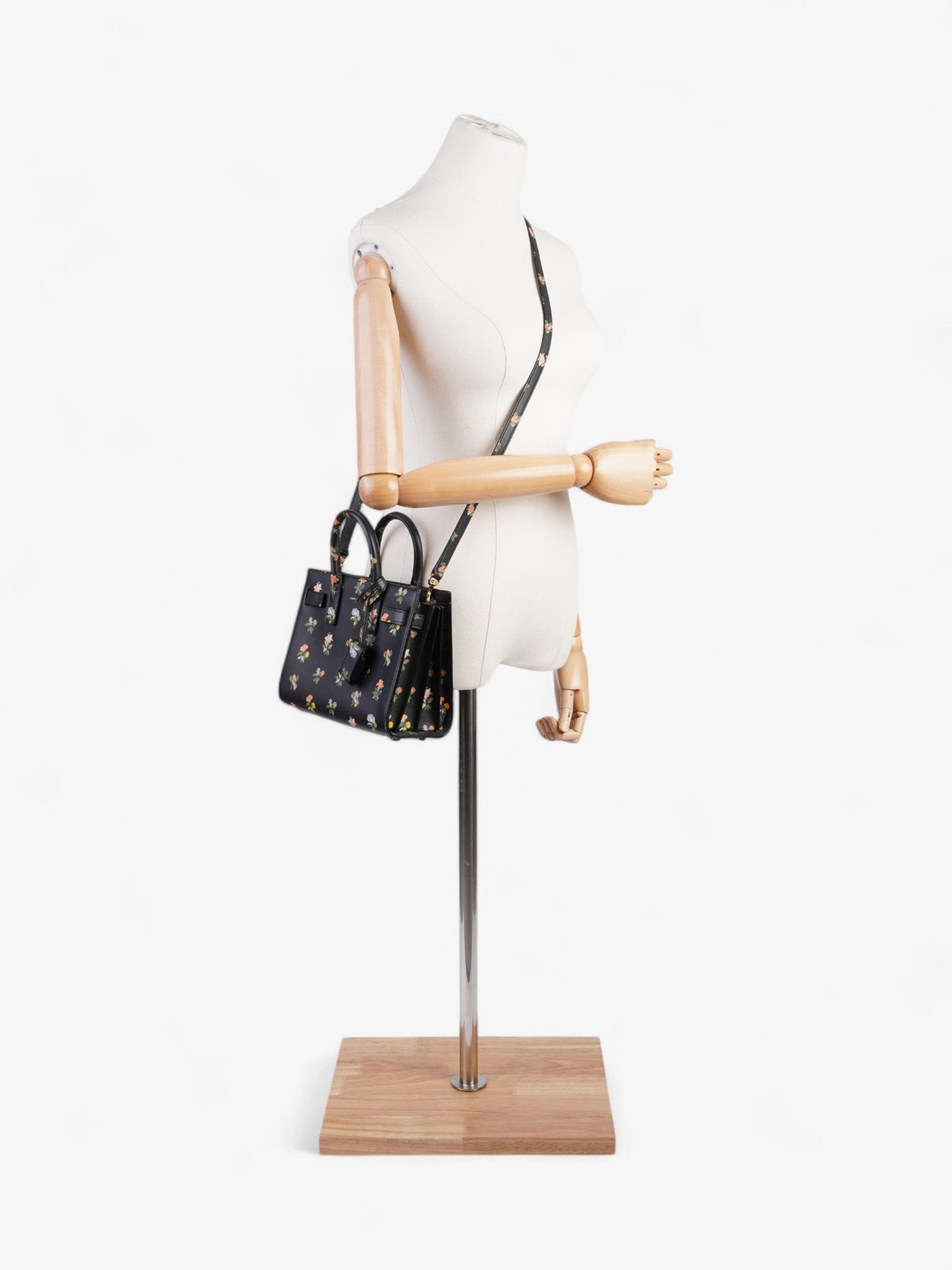 Saint Laurent Sac De Jour Black / Floral Leather Nano