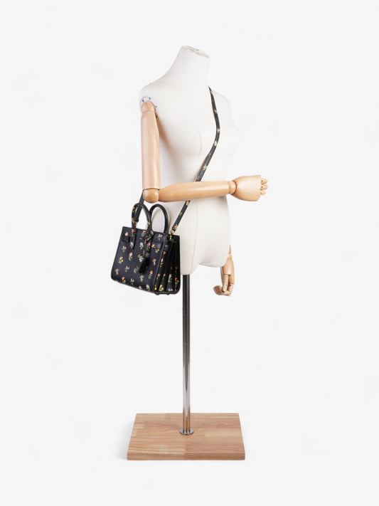 Saint Laurent Sac De Jour Black / Floral Leather Nano