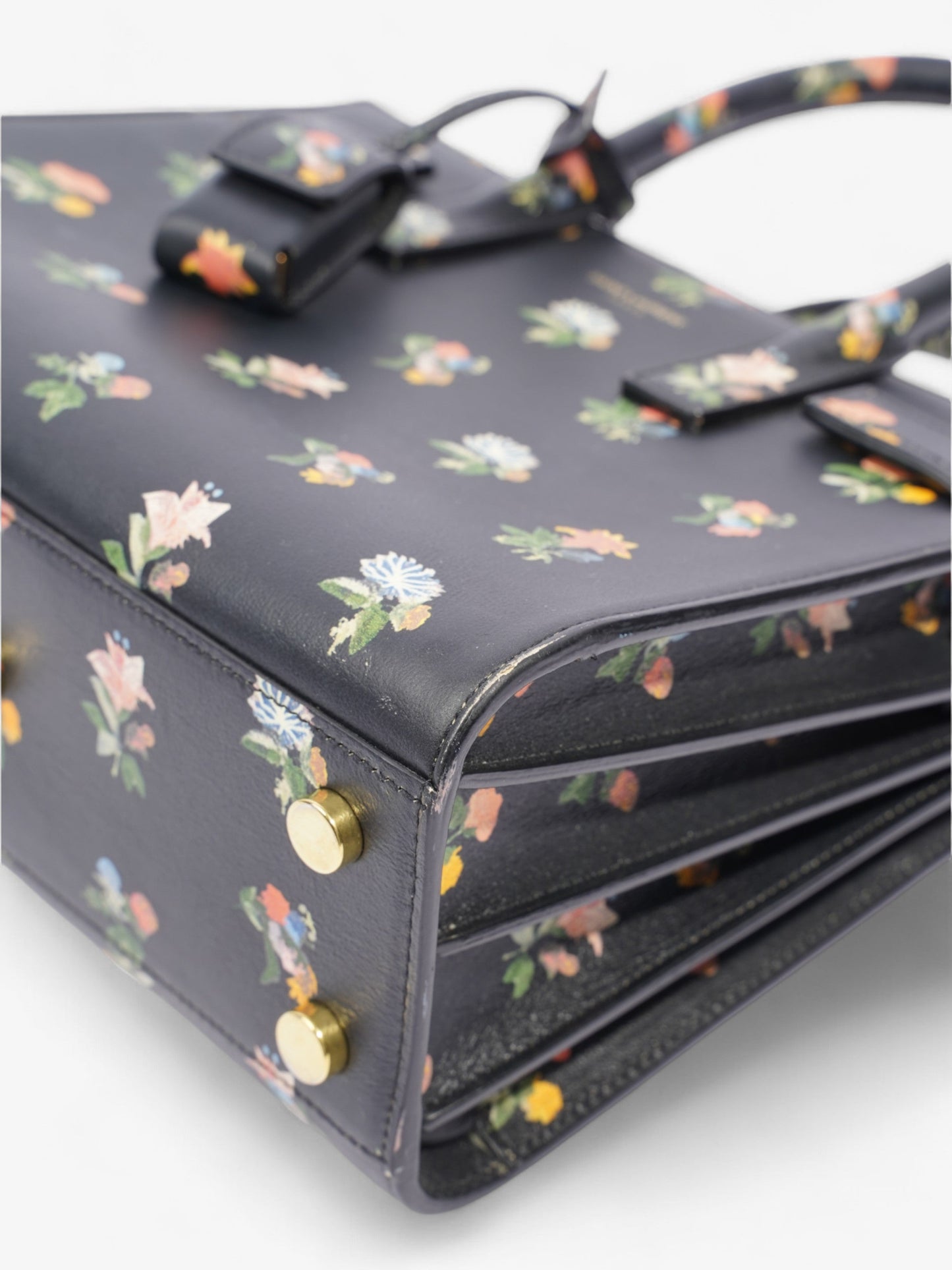 Saint Laurent Sac De Jour Black / Floral Leather Nano
