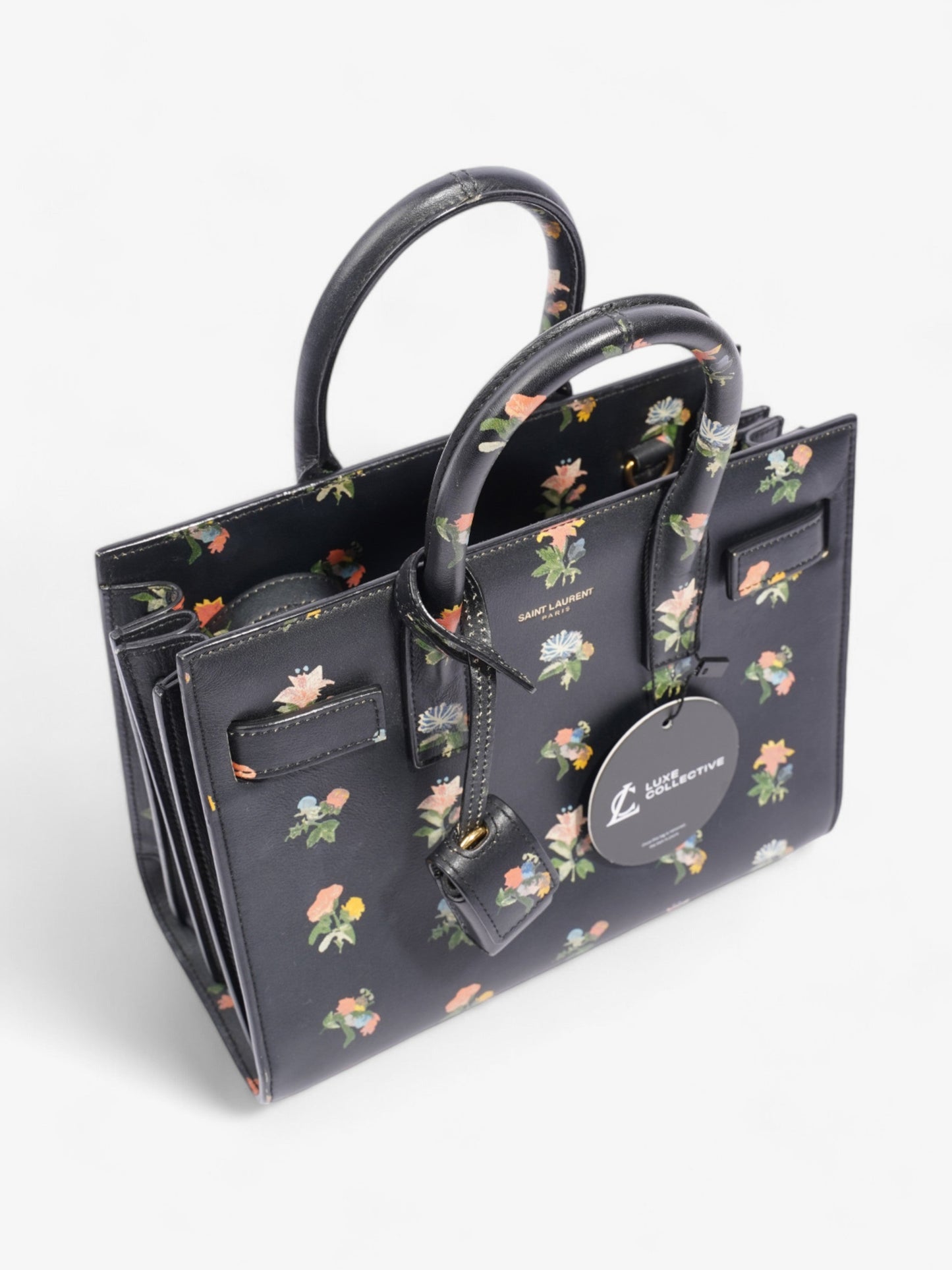 Saint Laurent Sac De Jour Black / Floral Leather Nano