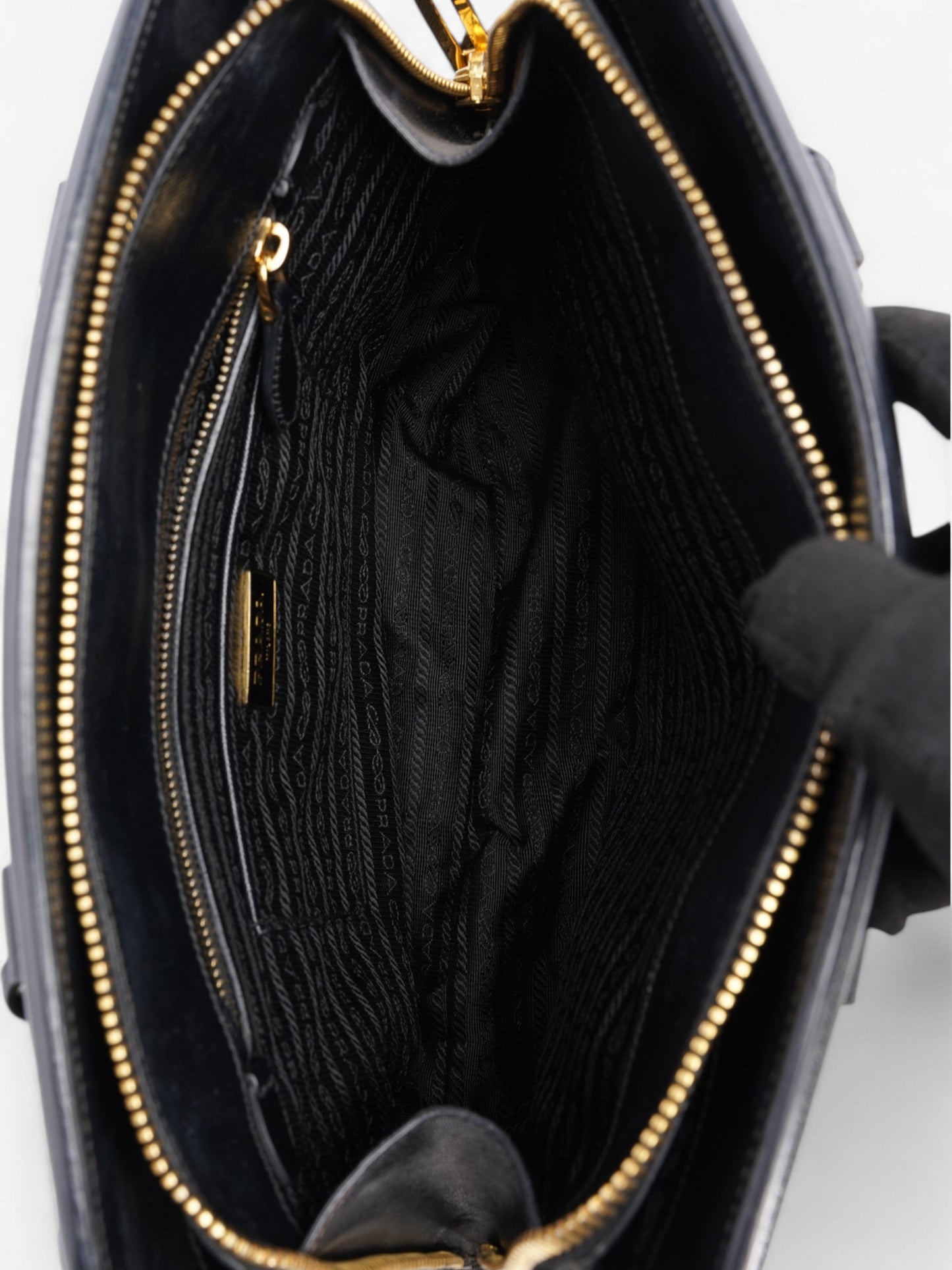 Prada Parabole Shopping Tote Black Saffiano Leather