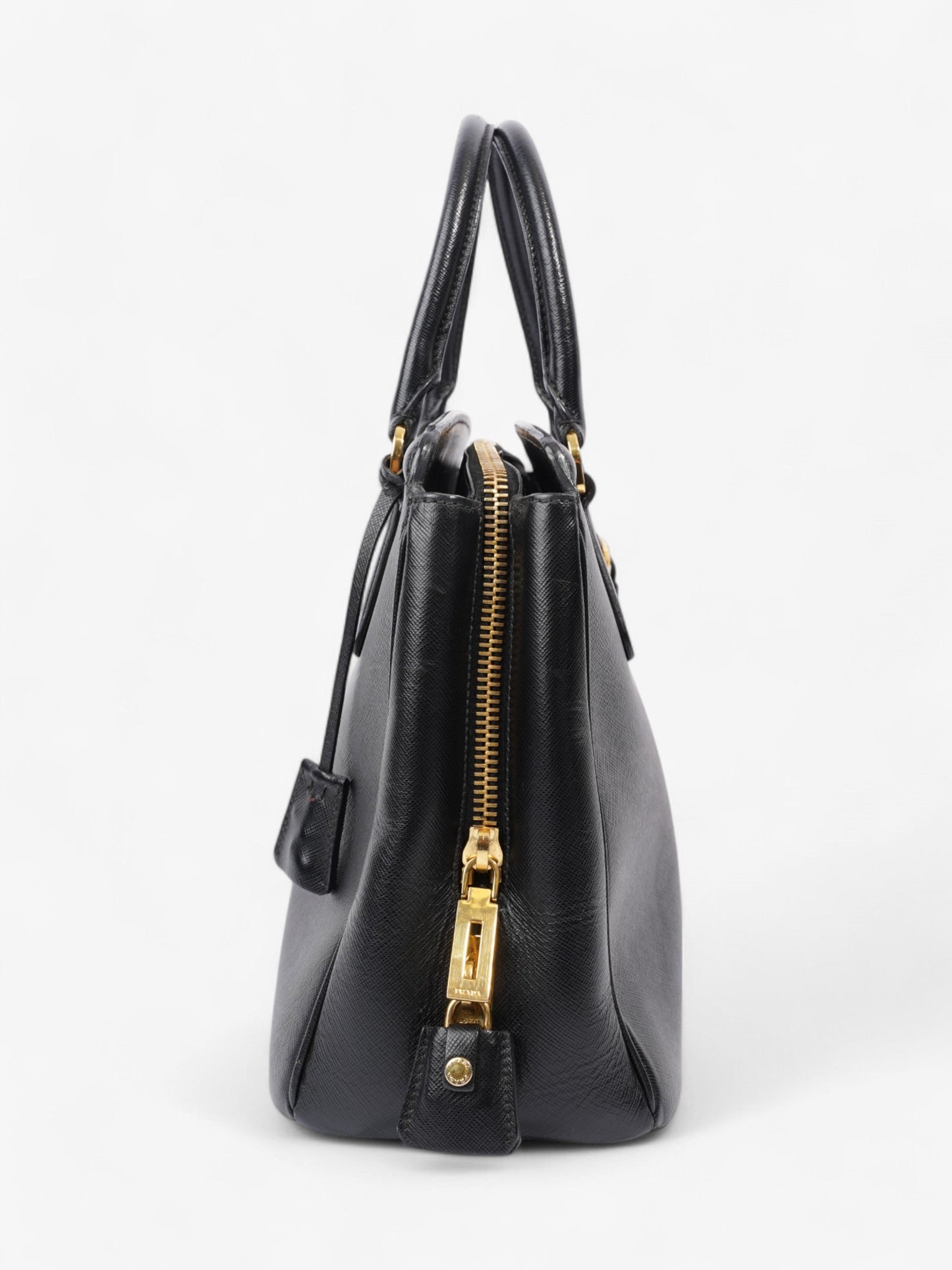 Prada Parabole Shopping Tote Black Saffiano Leather