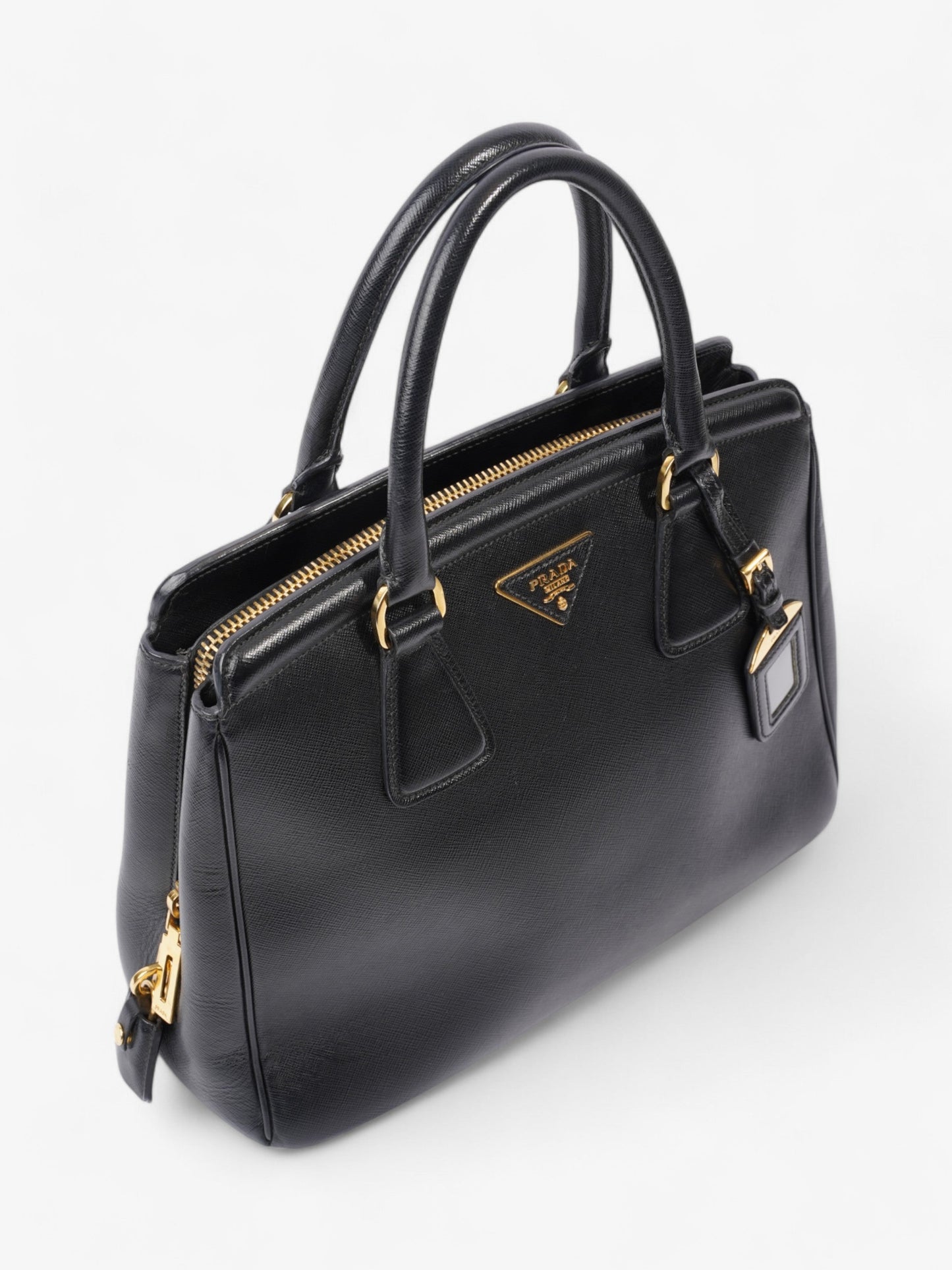 Prada Parabole Shopping Tote Black Saffiano Leather