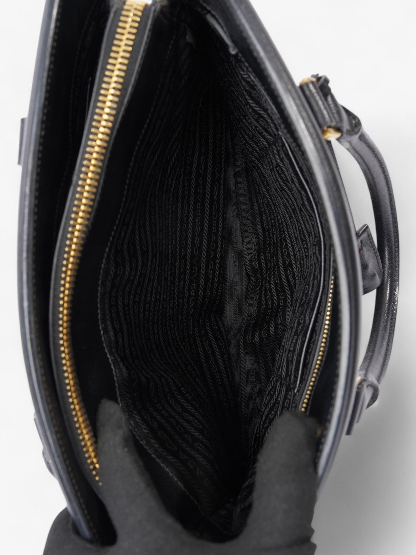 Prada Parabole Shopping Tote Black Saffiano Leather