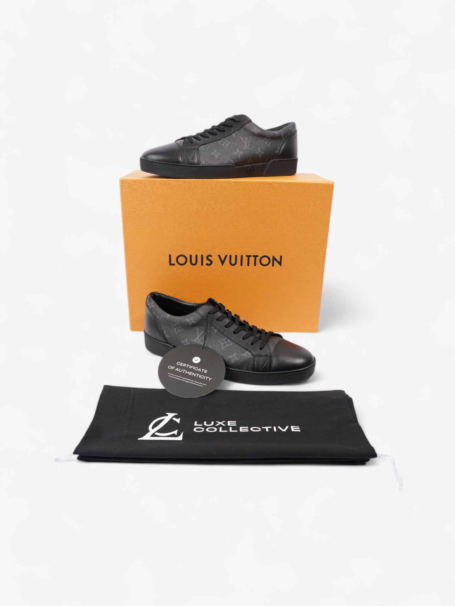 Louis Vuitton Match Up Sneakers Black / Grey Leather EU 42.5 UK 8.5