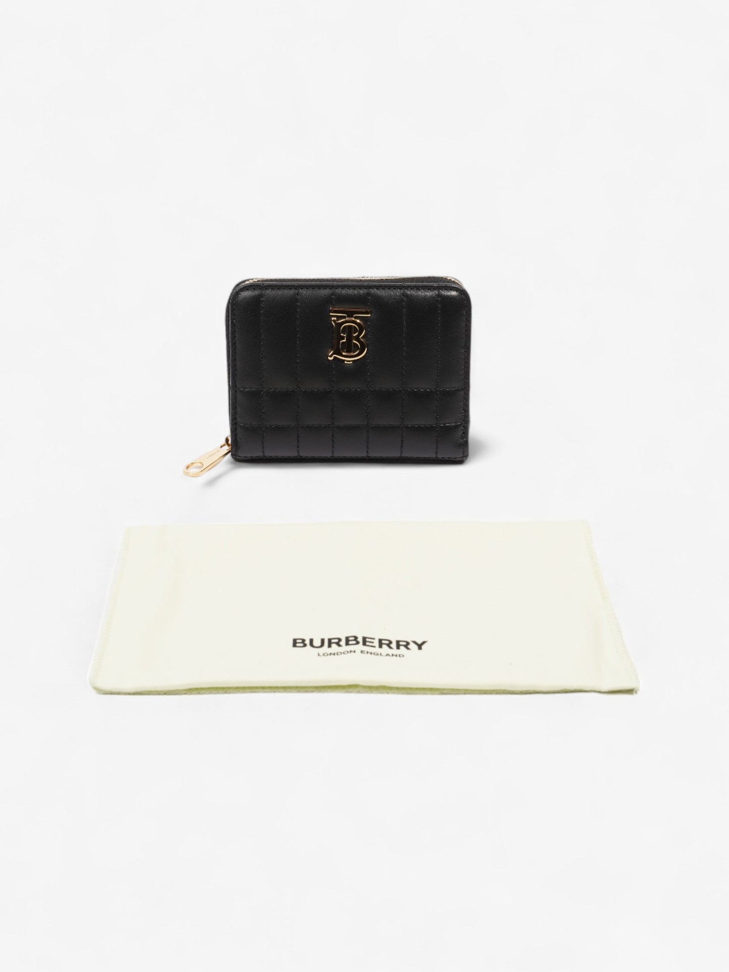 Burberry Lola Zip Wallet Black / Gold Leather Mini