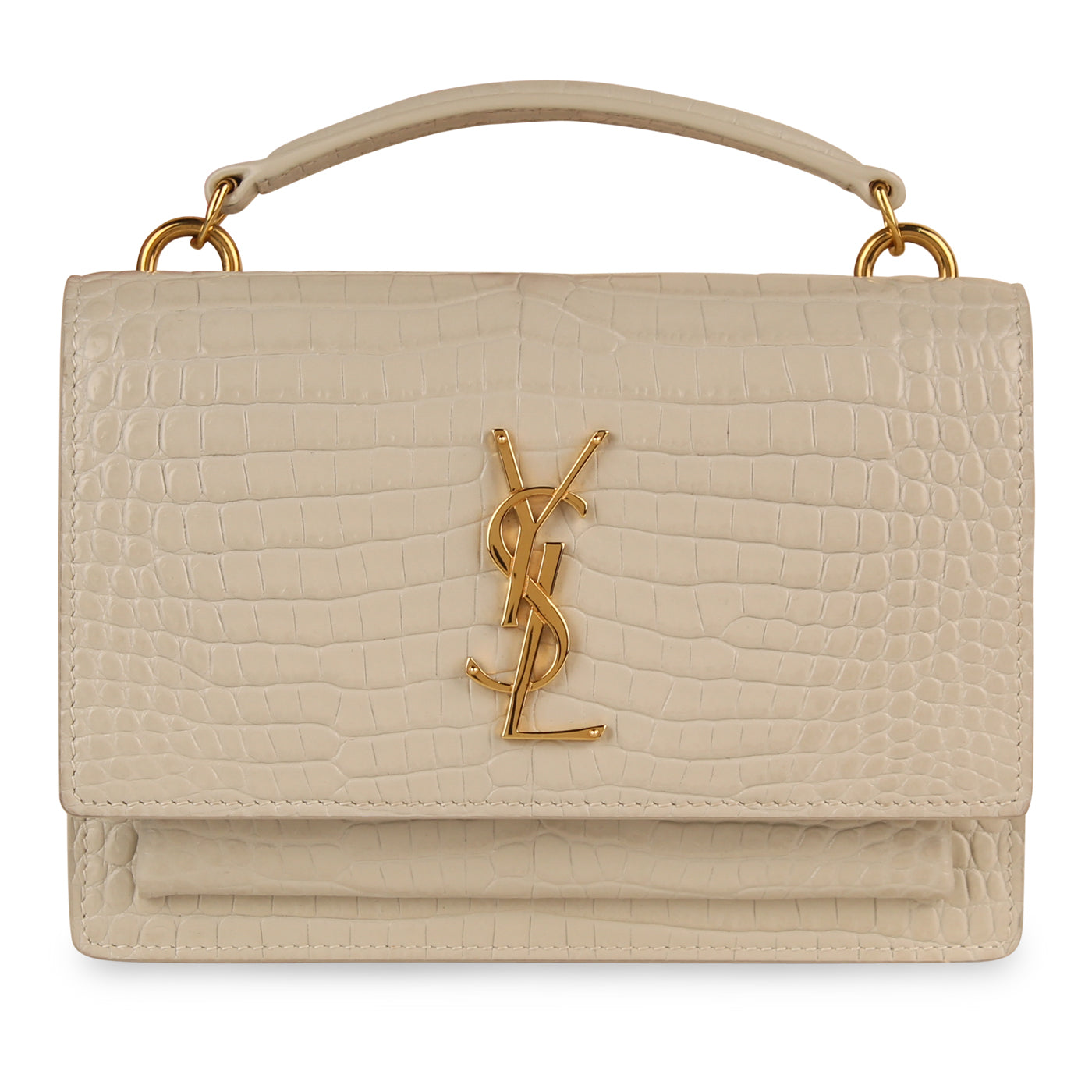 Saint Laurent Croc Sunset Chain Wallet