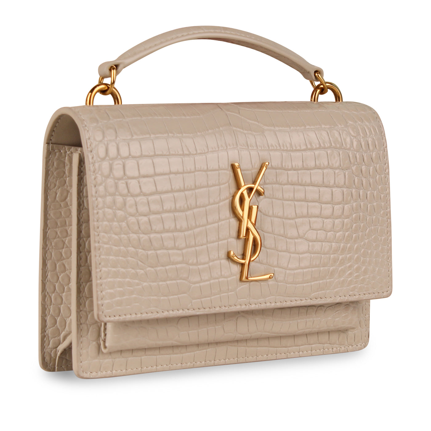 Saint Laurent Croc Sunset Chain Wallet