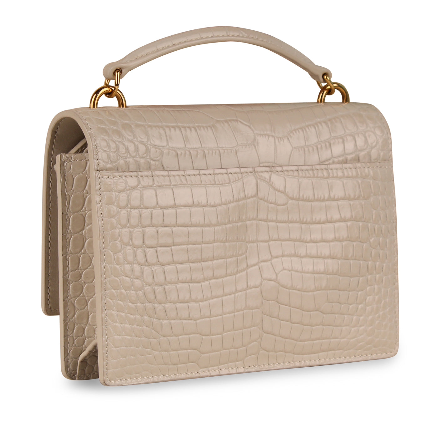 Saint Laurent Croc Sunset Chain Wallet