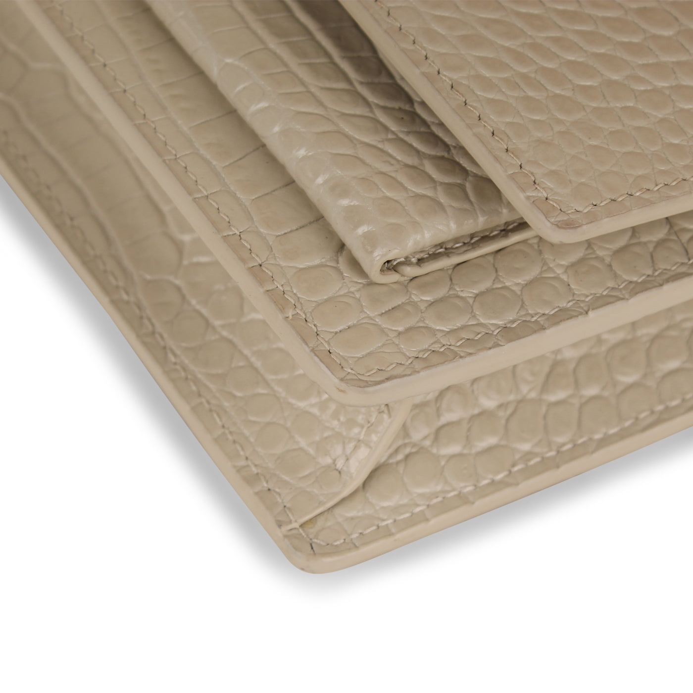 Saint Laurent Croc Sunset Chain Wallet