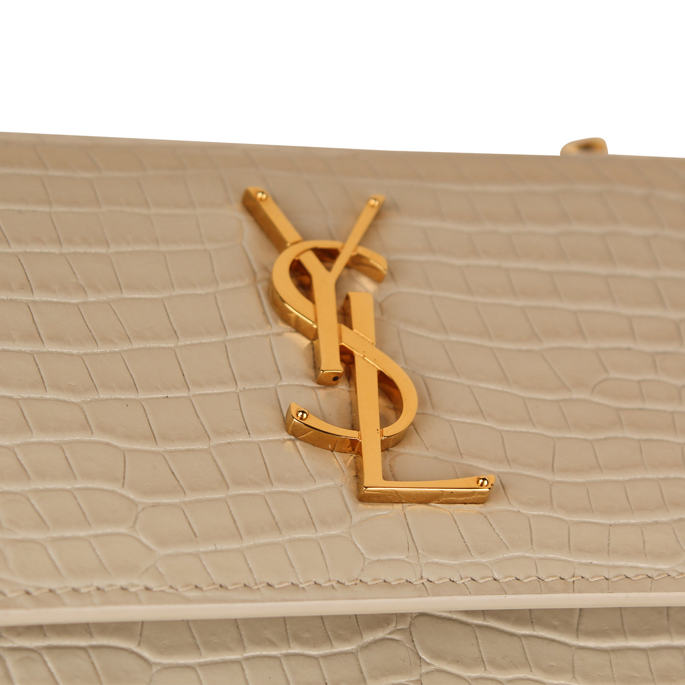Saint Laurent Croc Sunset Chain Wallet