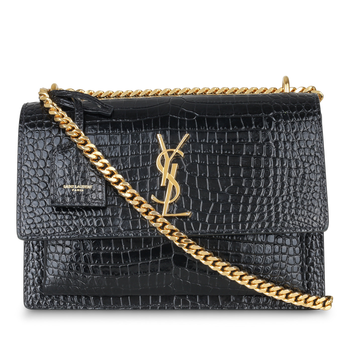 Saint Laurent Sunset Bag - Croc Embossed