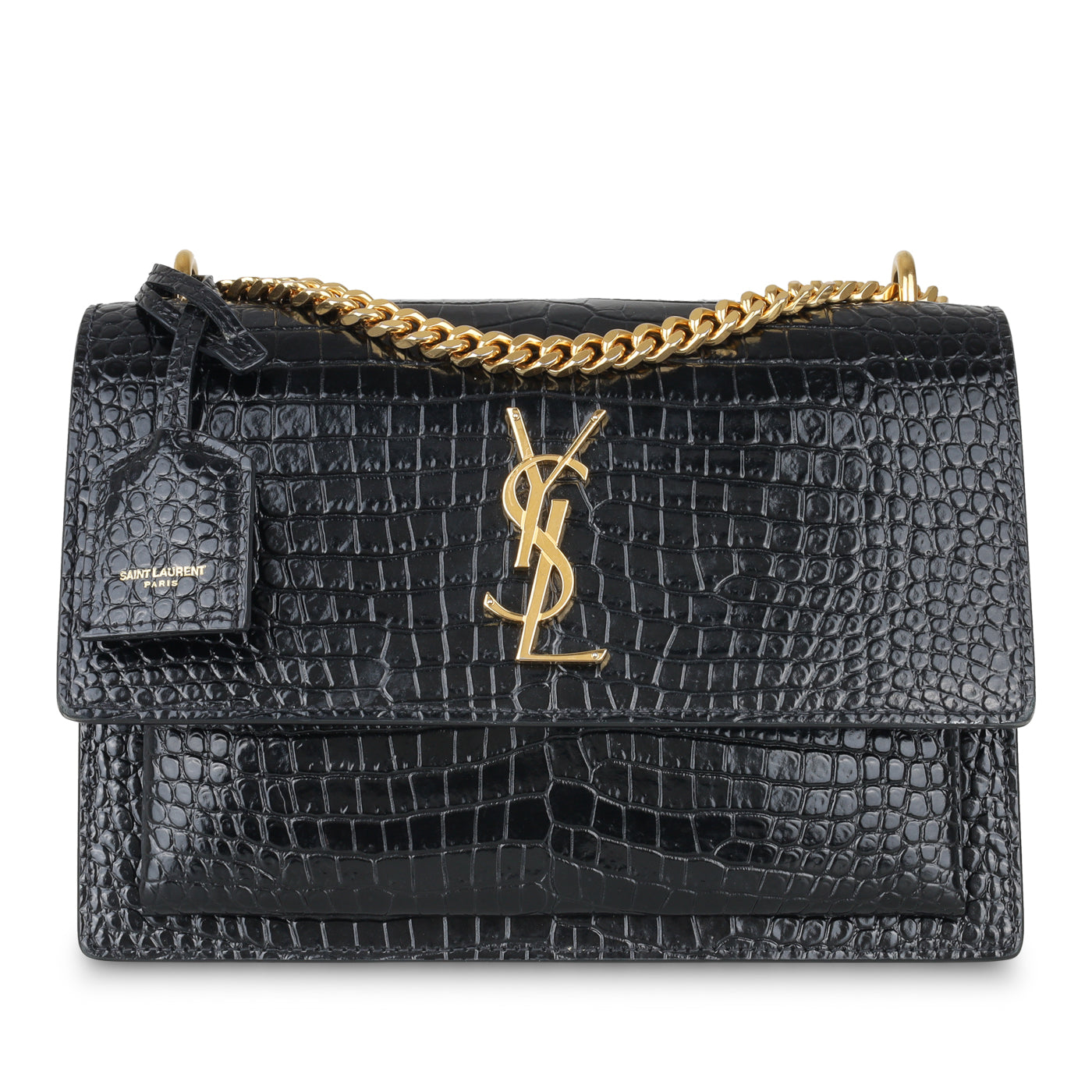 Saint Laurent Sunset Bag - Croc Embossed