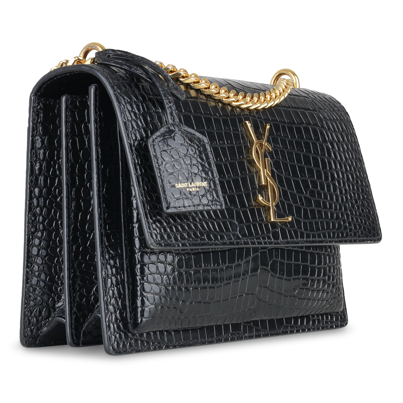 Saint Laurent Sunset Bag - Croc Embossed
