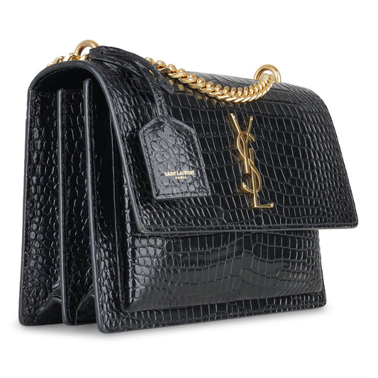 Saint Laurent Sunset Bag - Croc Embossed