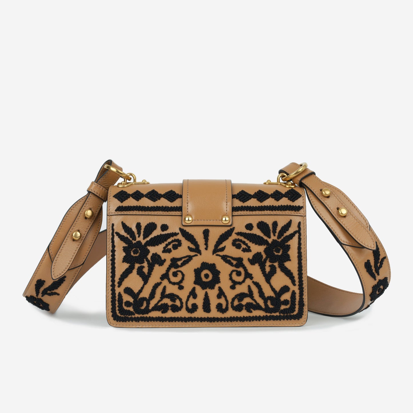 Prada Cahier Embroidered Shoulder Bag