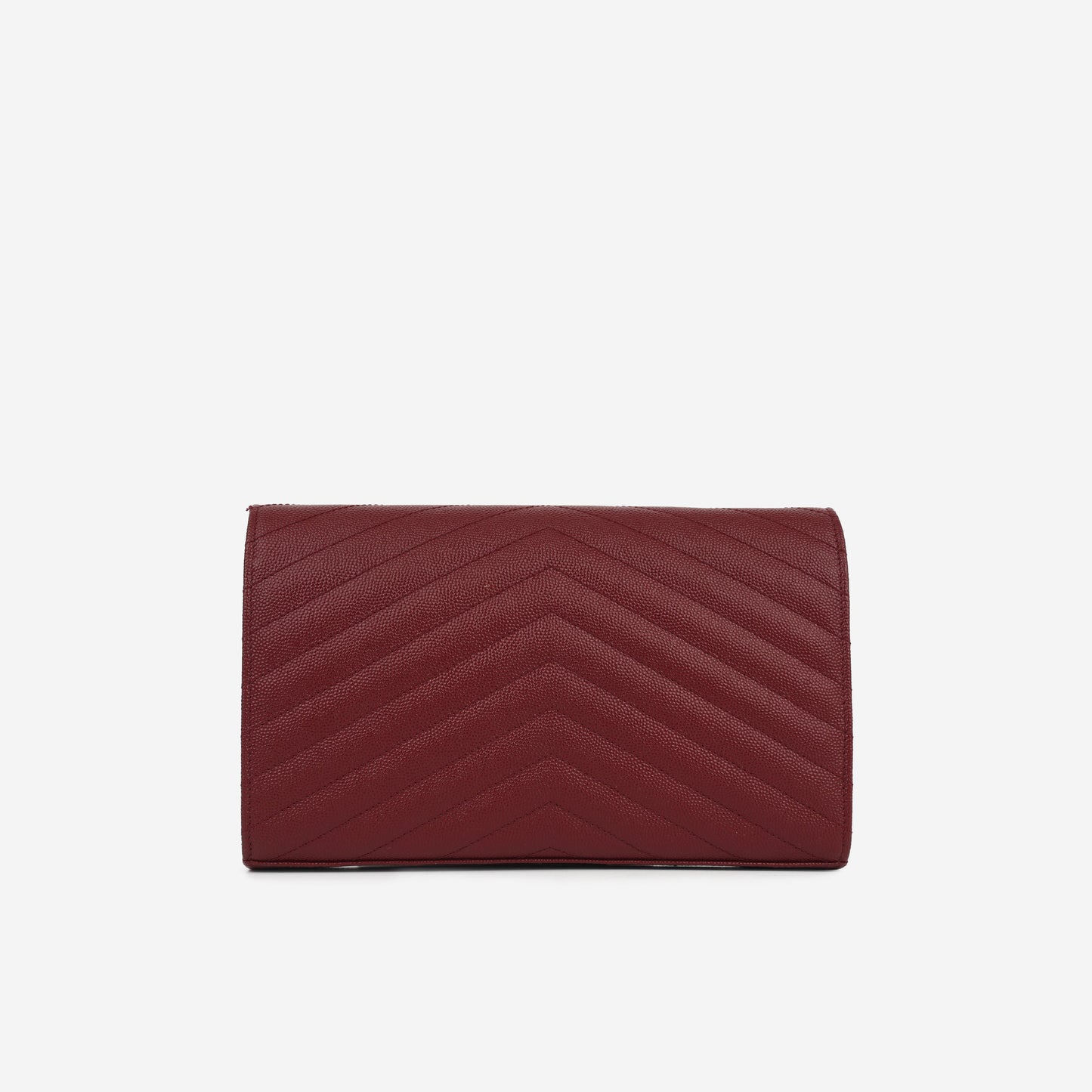 Saint Laurent Cassandre Chain Wallet - Burgundy