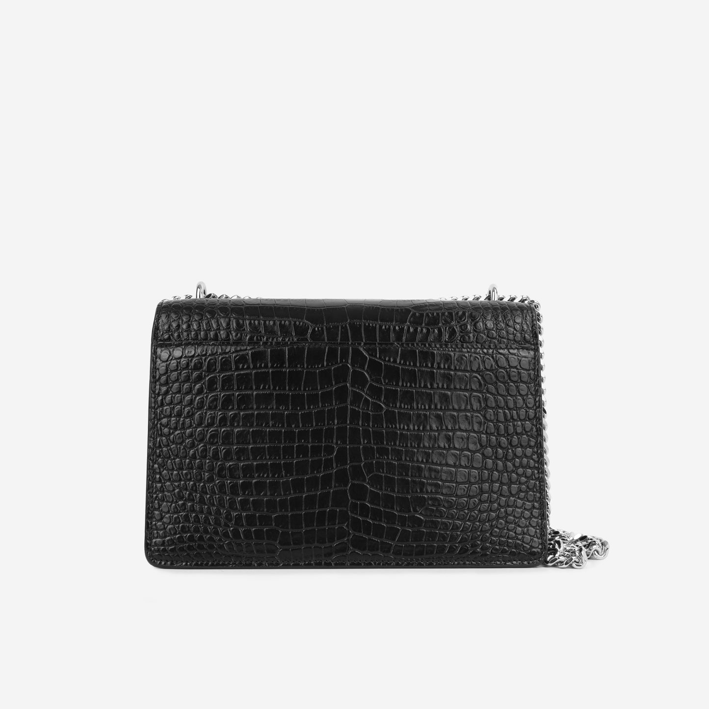 Saint Laurent Medium Sunset - Black Croc Embossed