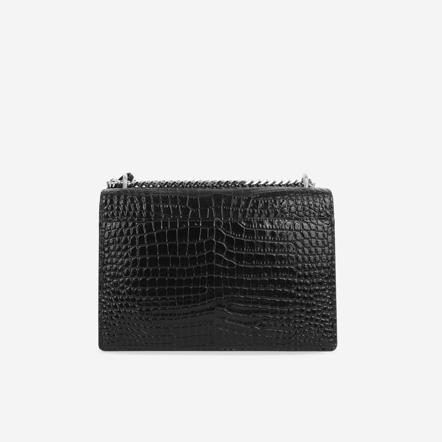 Saint Laurent Medium Sunset - Black Croc Embossed