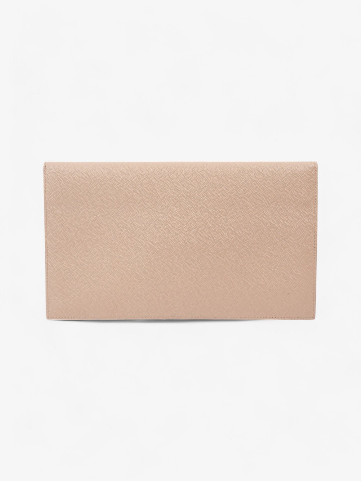 Saint Laurent Uptown Clutch Dark Beige Grained Leather