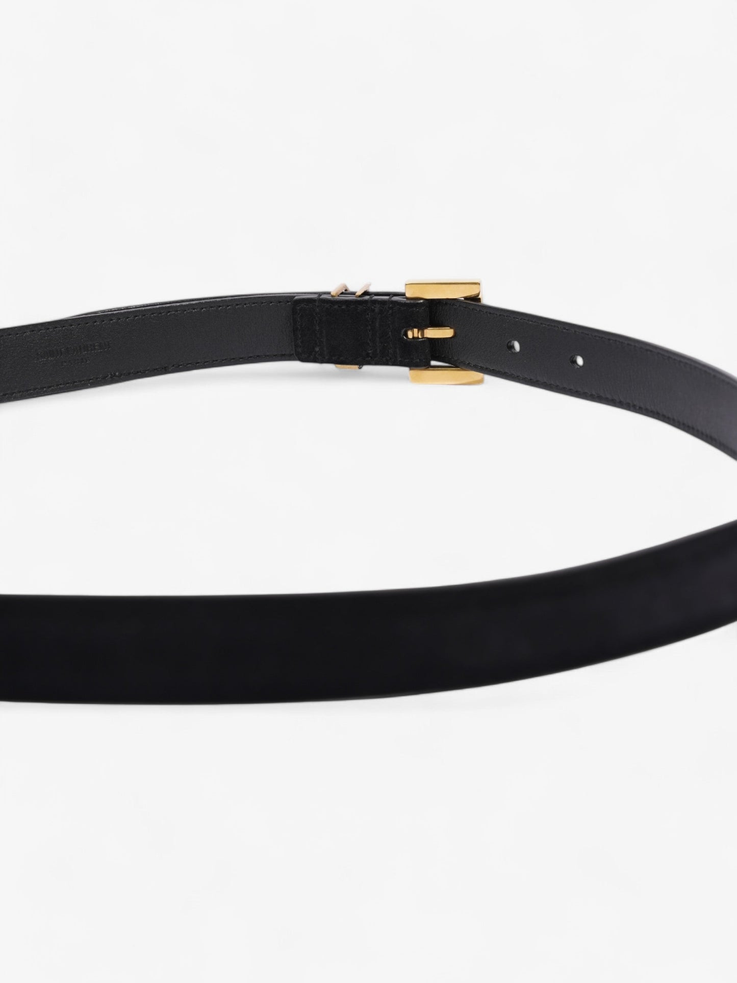 Saint Laurent Logo Belt Black Suede 90cm 32"