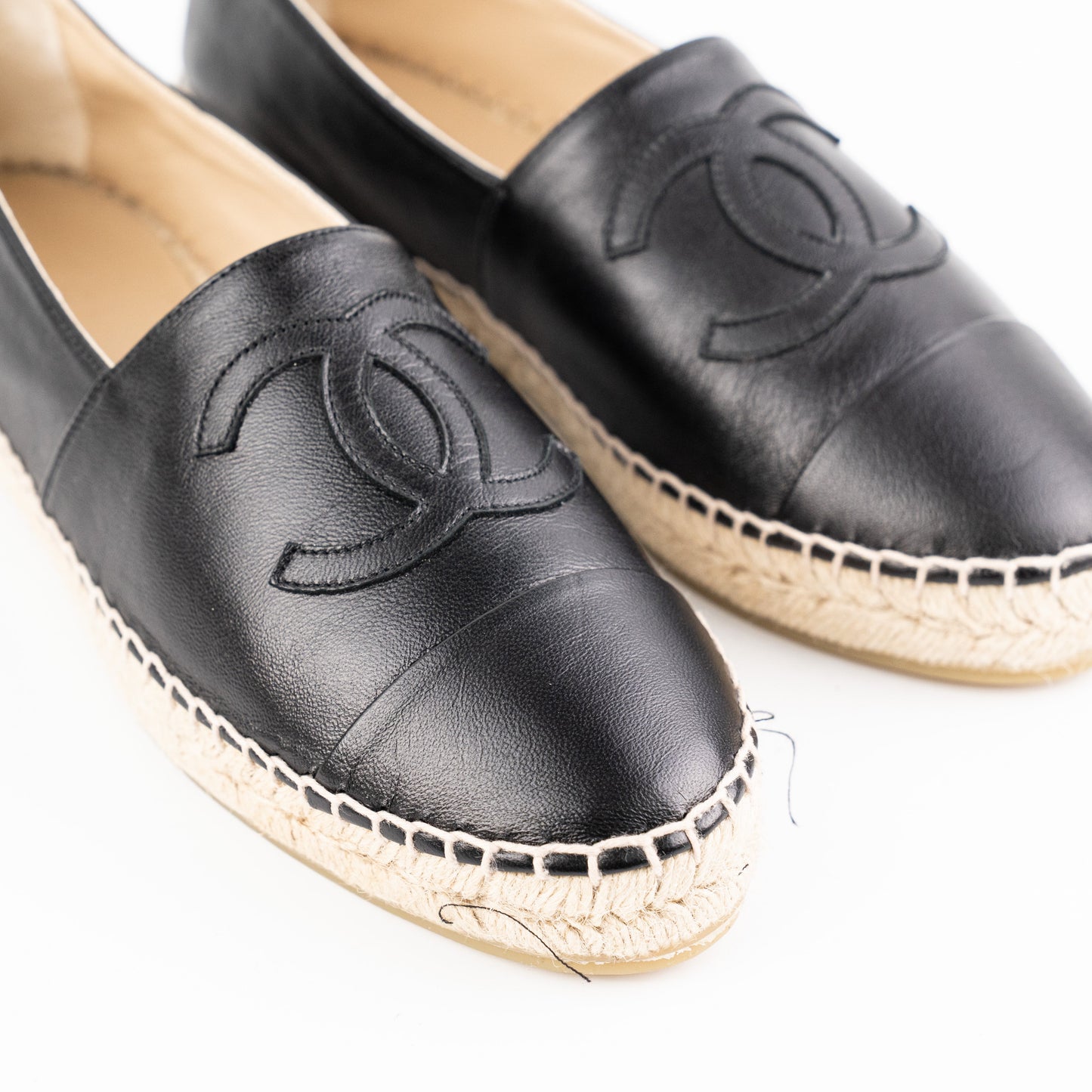 Chanel Espadrilles Size 39 Black Shoes