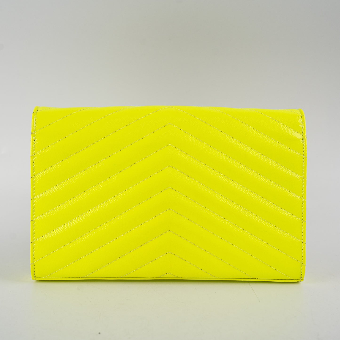 Saint Laurent Wallet On Chain Neon Yellow