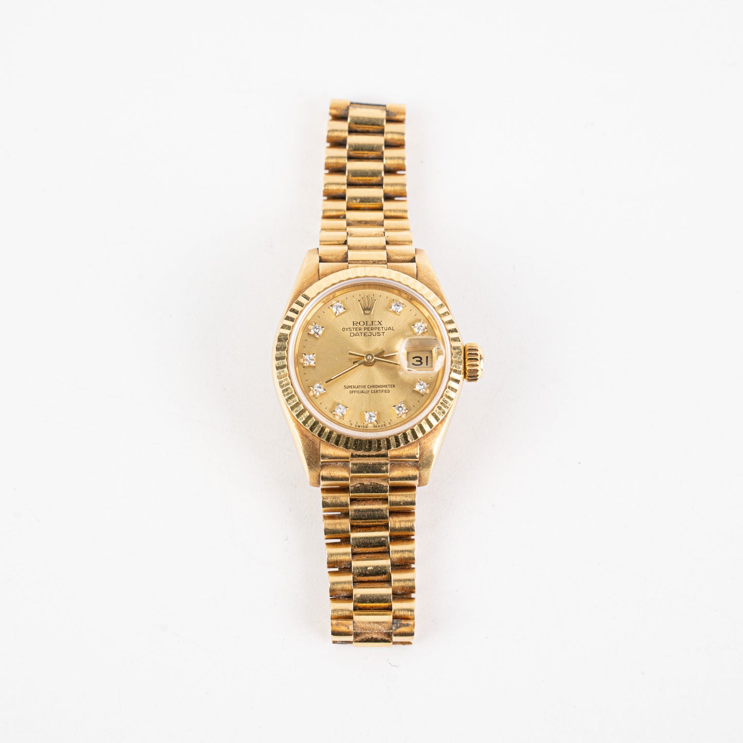 Rolex 26mm Gold with Diamond Watch