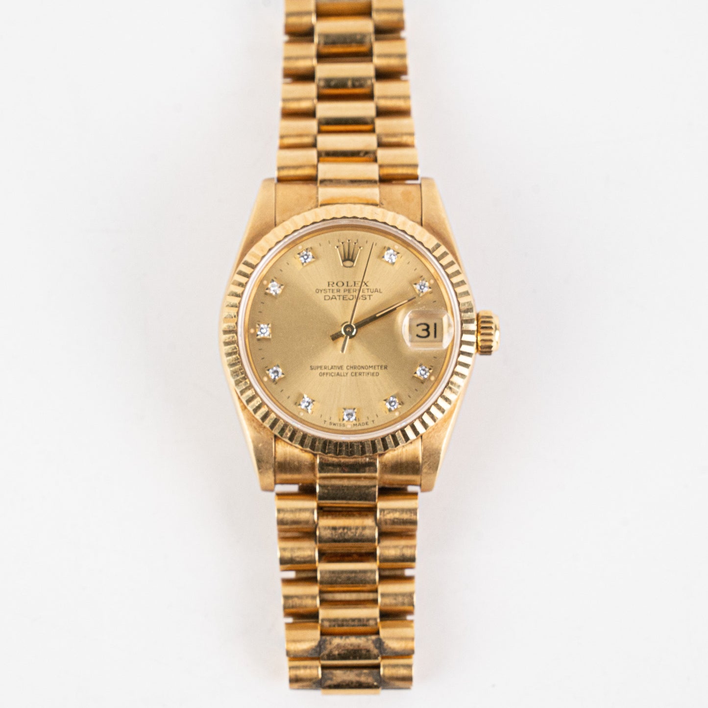 Rolex 31mm Gold with Diamonds Watch