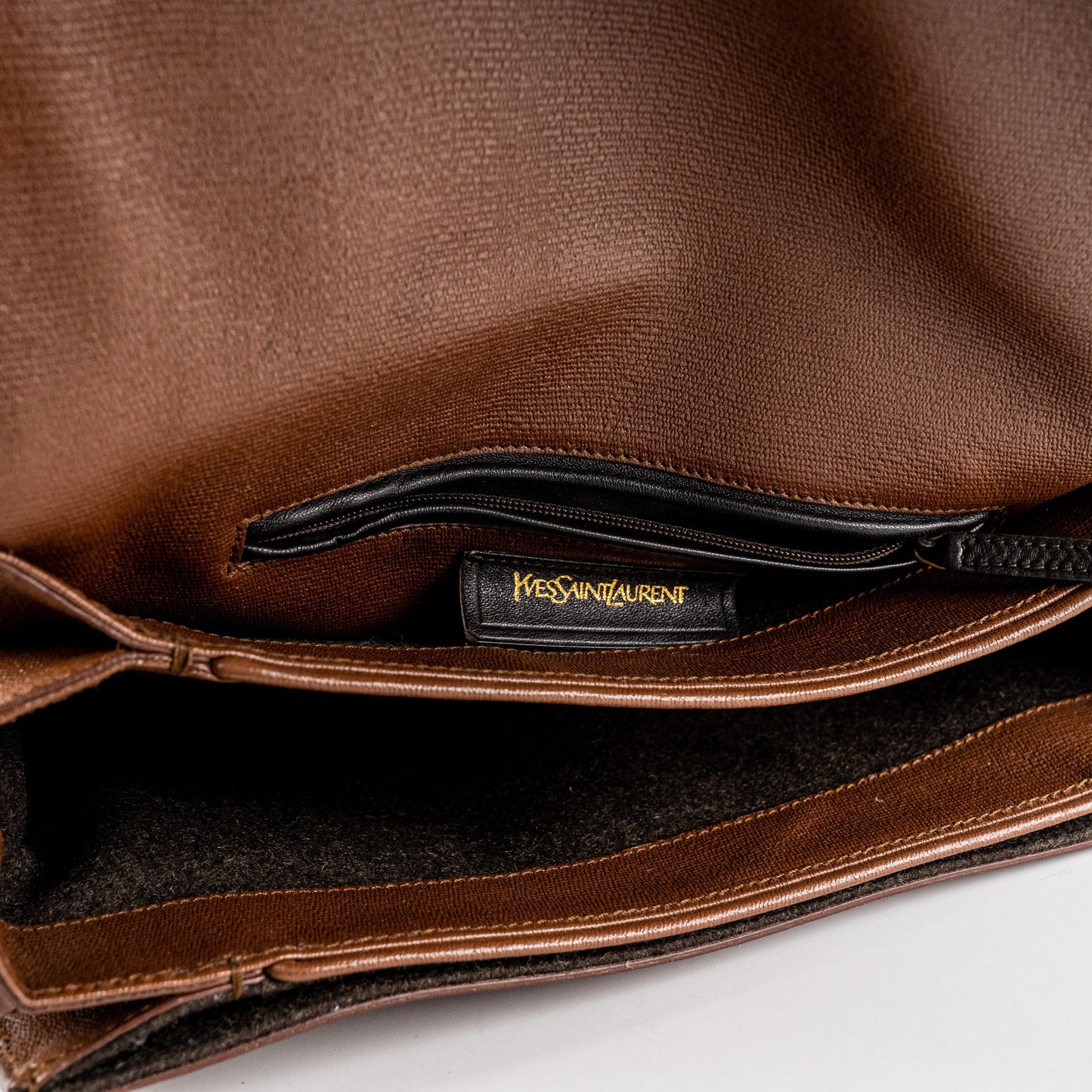 Saint Laurent Chyc Medium Crossbody Bag Brown