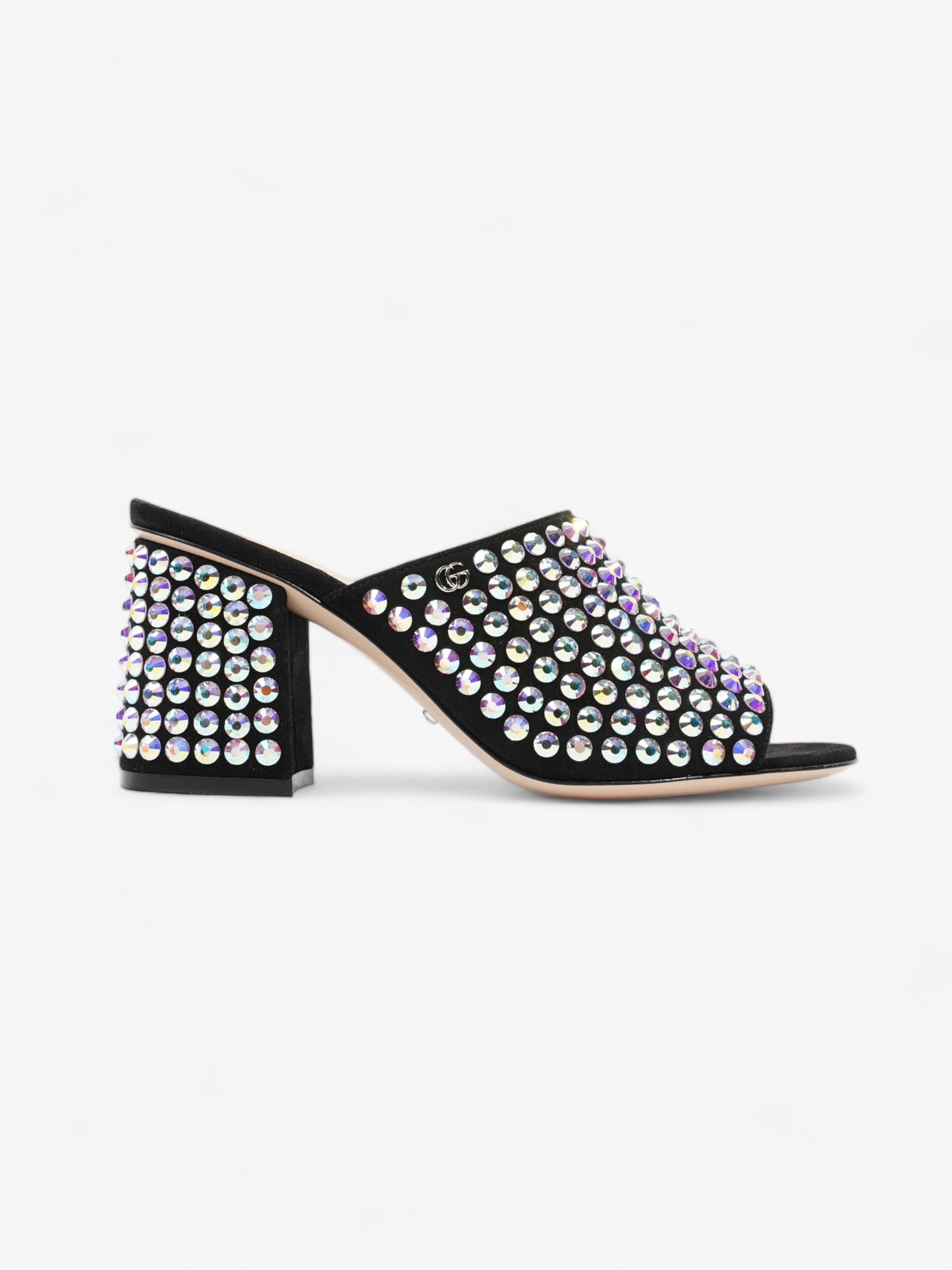 Gucci Embellished Mules 75 Black / Sequins Suede EU 37.5 UK 4.5