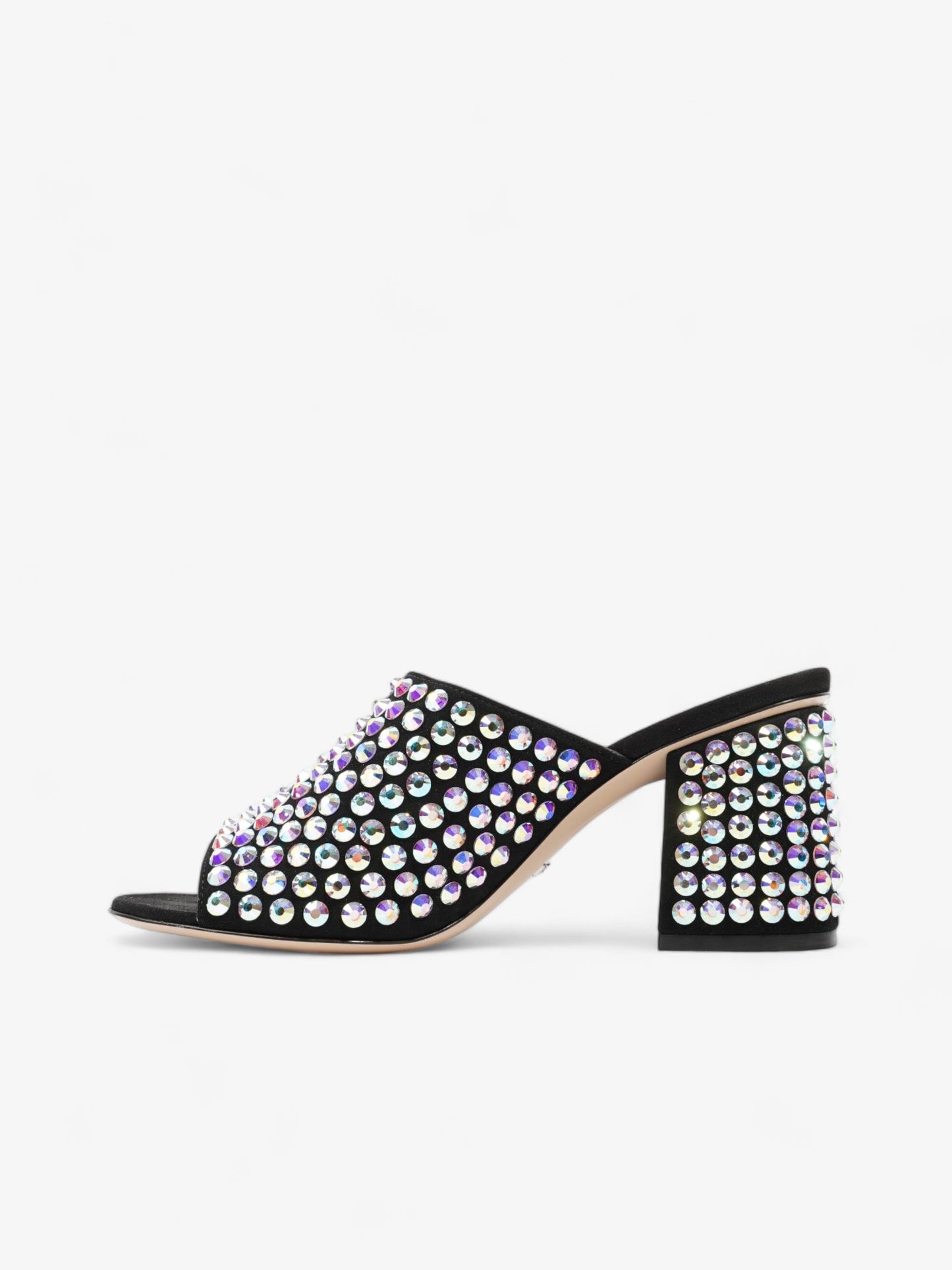 Gucci Embellished Mules 75 Black / Sequins Suede EU 37.5 UK 4.5