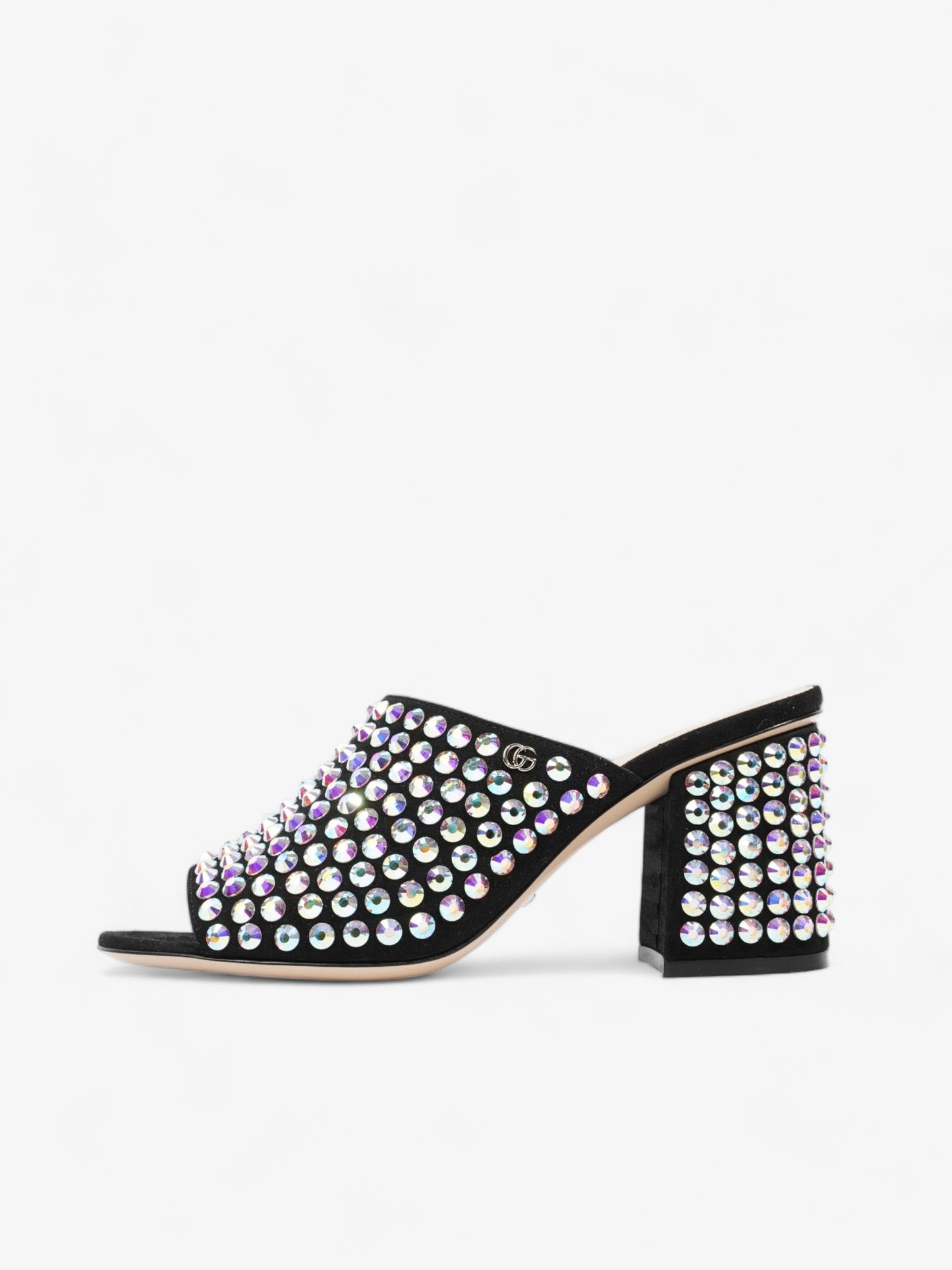 Gucci Embellished Mules 75 Black / Sequins Suede EU 37.5 UK 4.5