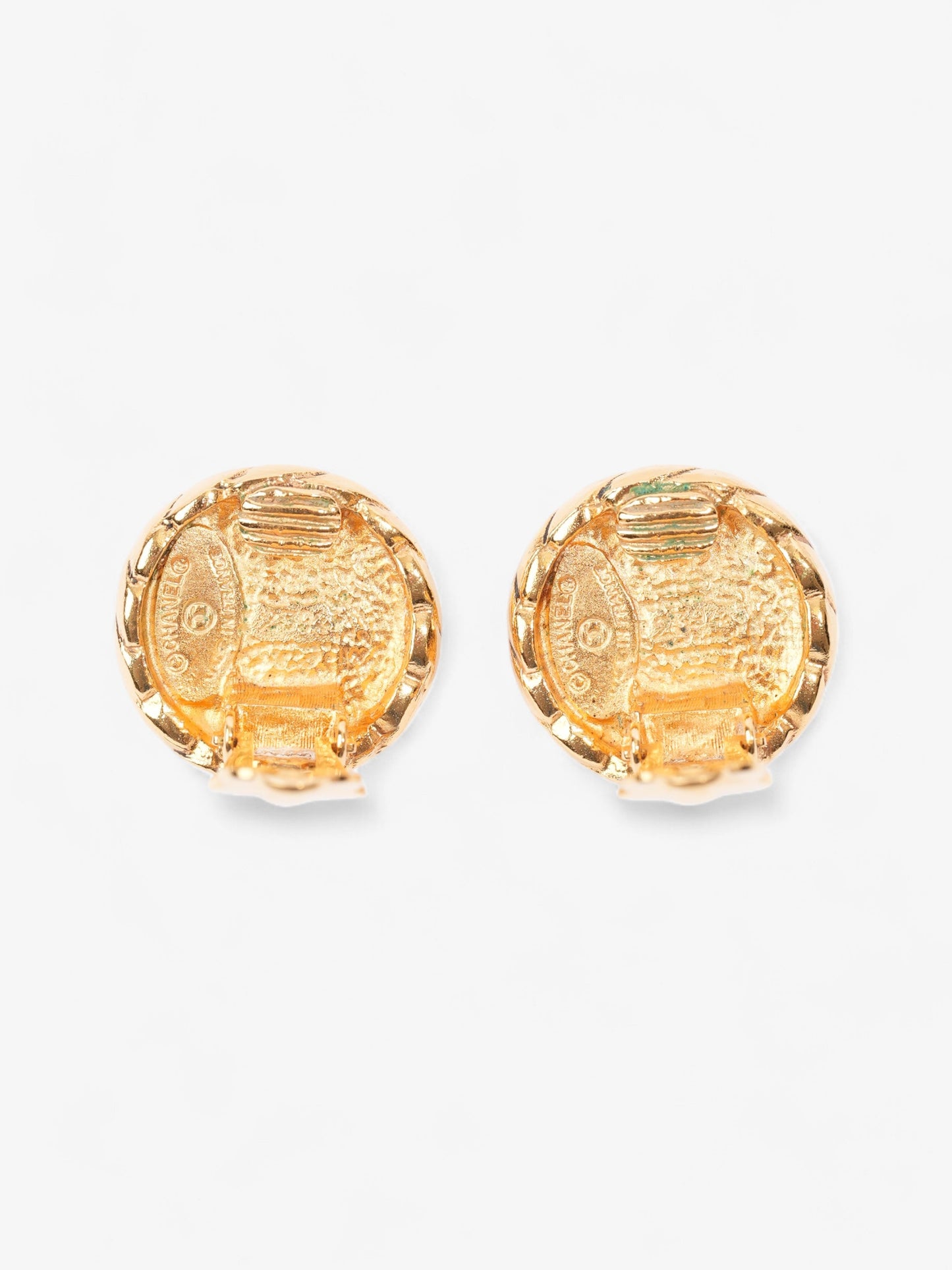Chanel Faux Pearl Clip On Earrings Gold / White Base Metal