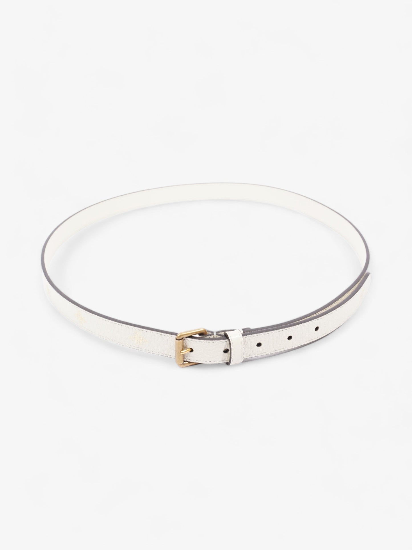 Gucci Bee Star Belt White Leather 100cm 40"