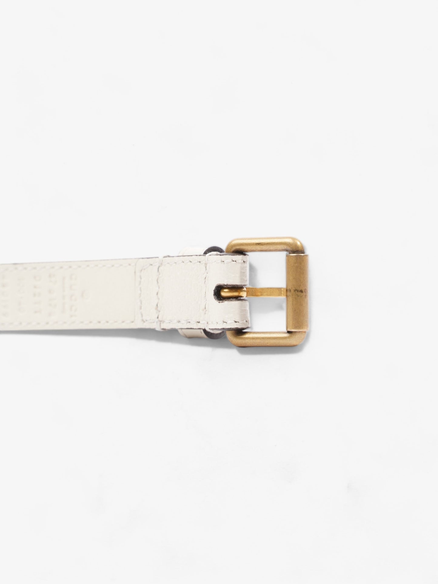 Gucci Bee Star Belt White Leather 100cm 40"