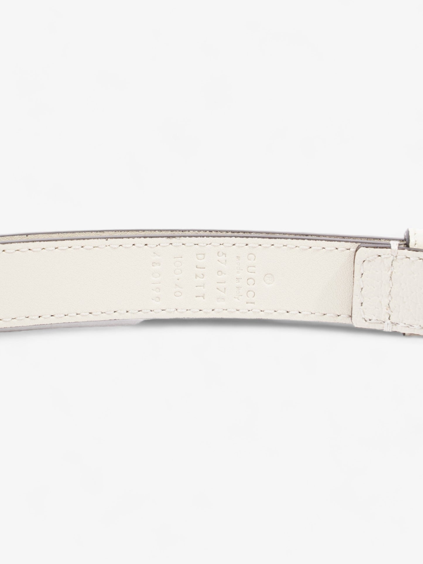Gucci Bee Star Belt White Leather 100cm 40"