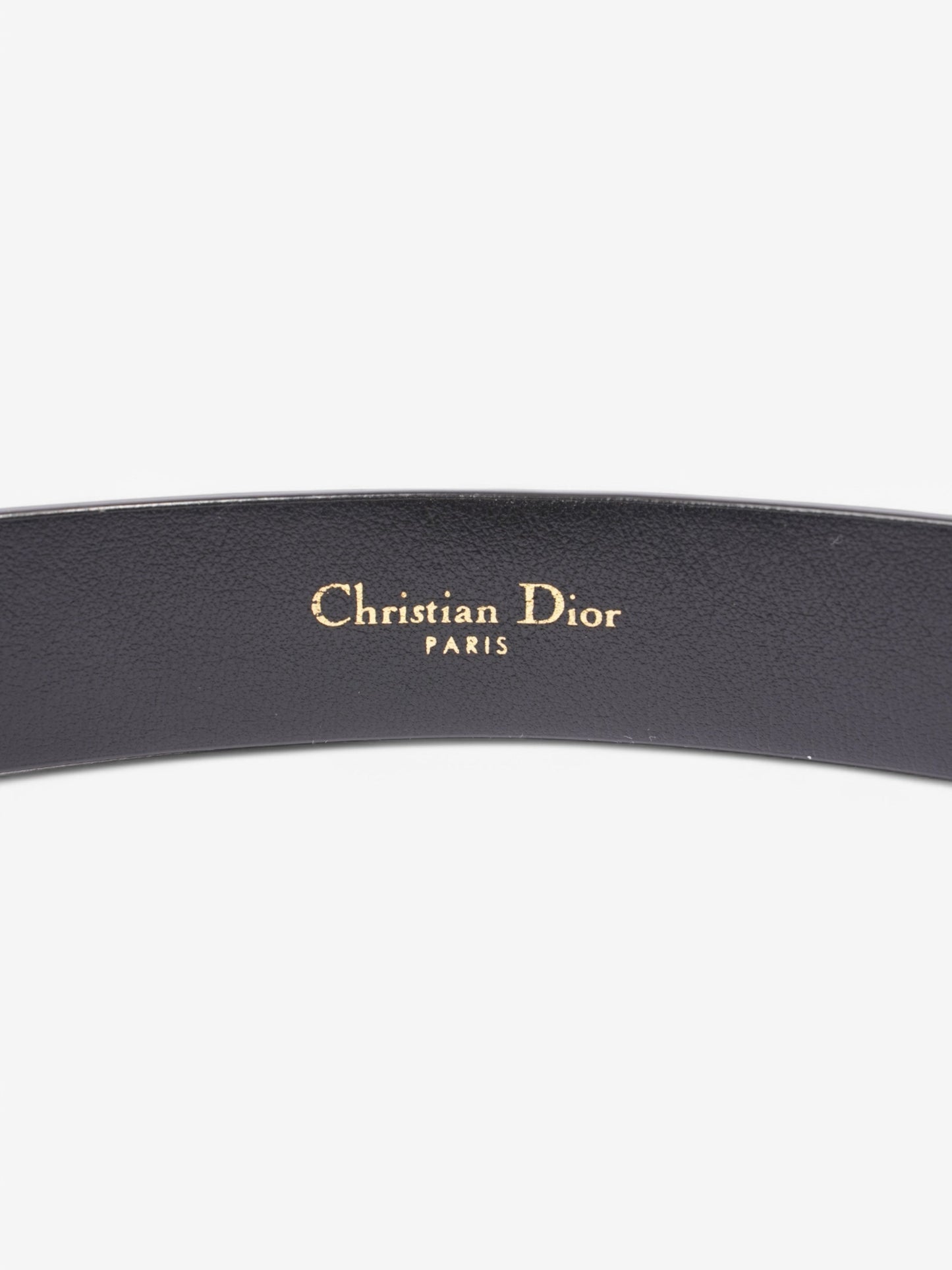 Christian Dior CD Belt Black / Gold Leather 75cm / 30"