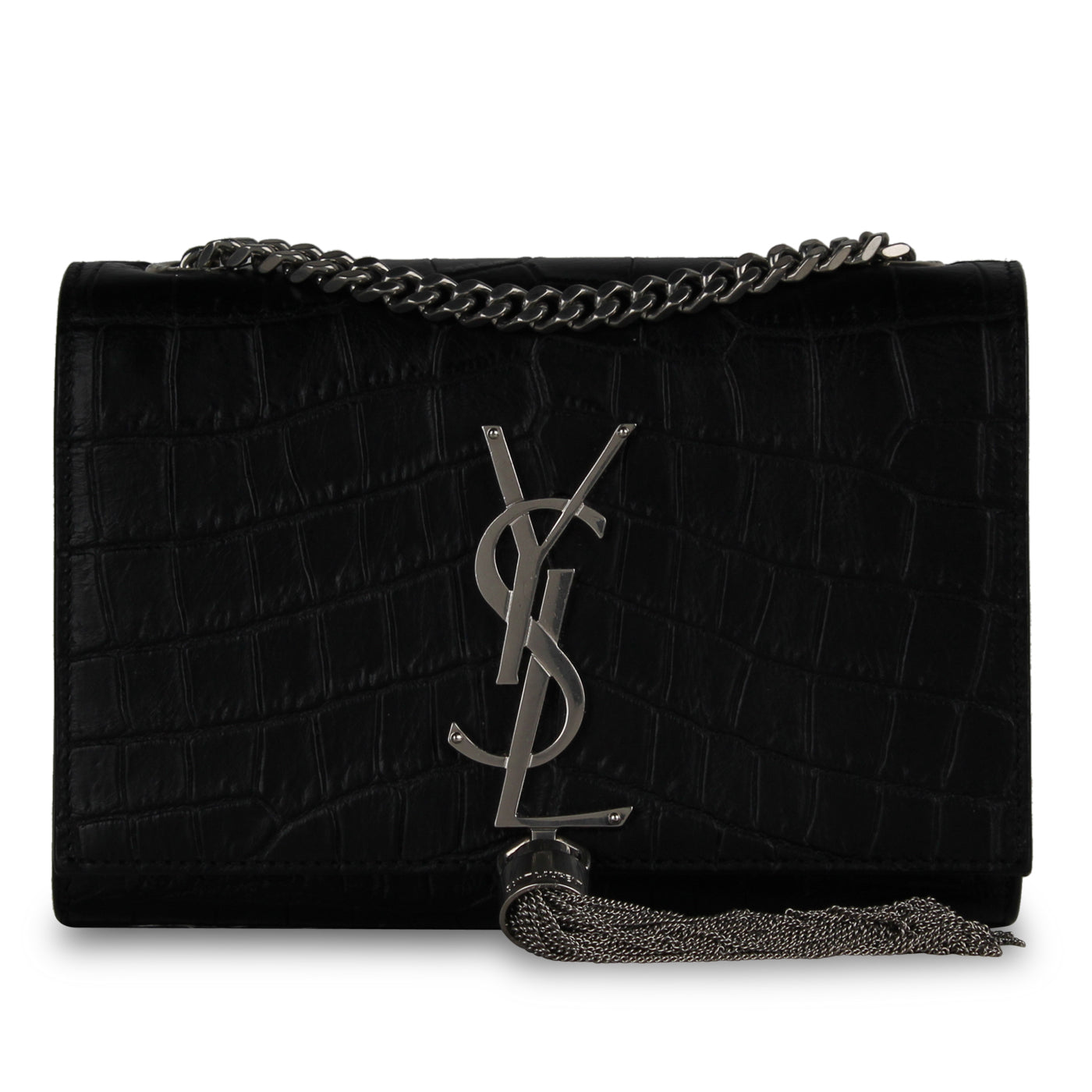 Saint Laurent Kate Tassel Bag - Croc Embossed