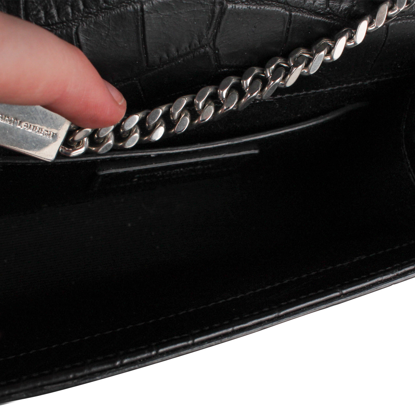 Saint Laurent Kate Tassel Bag - Croc Embossed