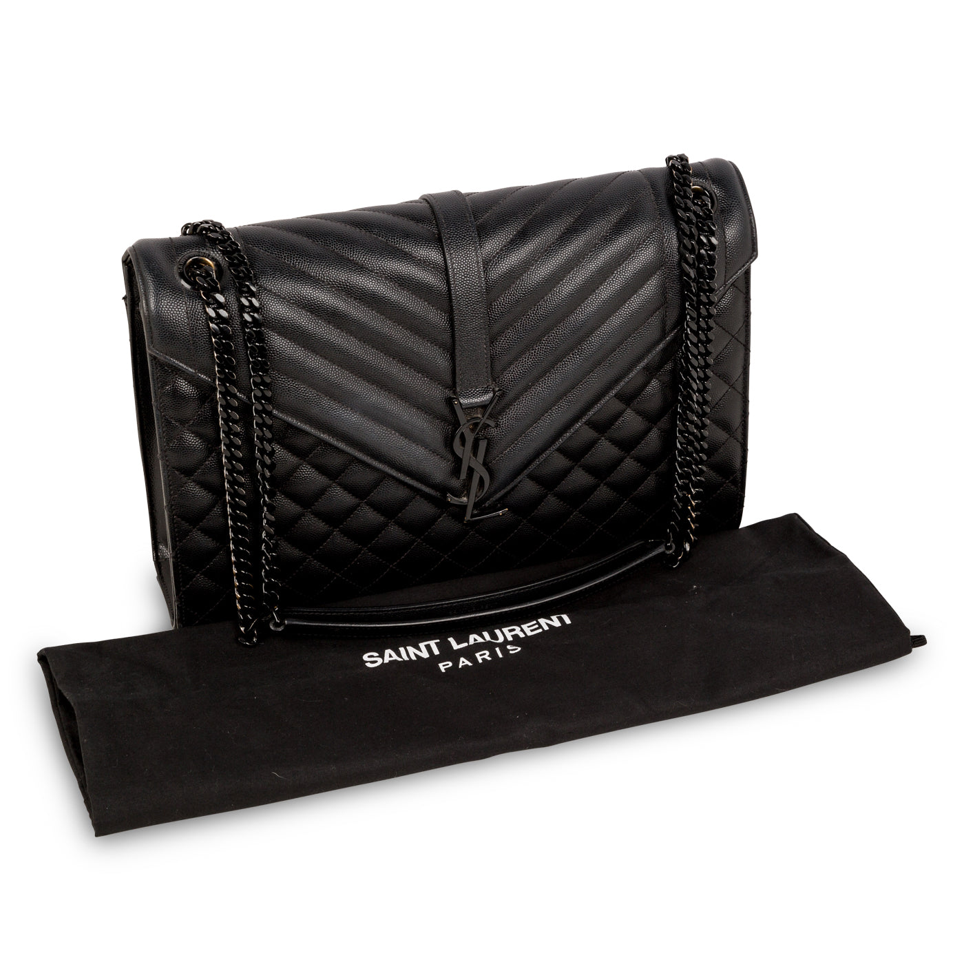 Saint Laurent Large Monogram Mix Matelasse Shoulder Bag