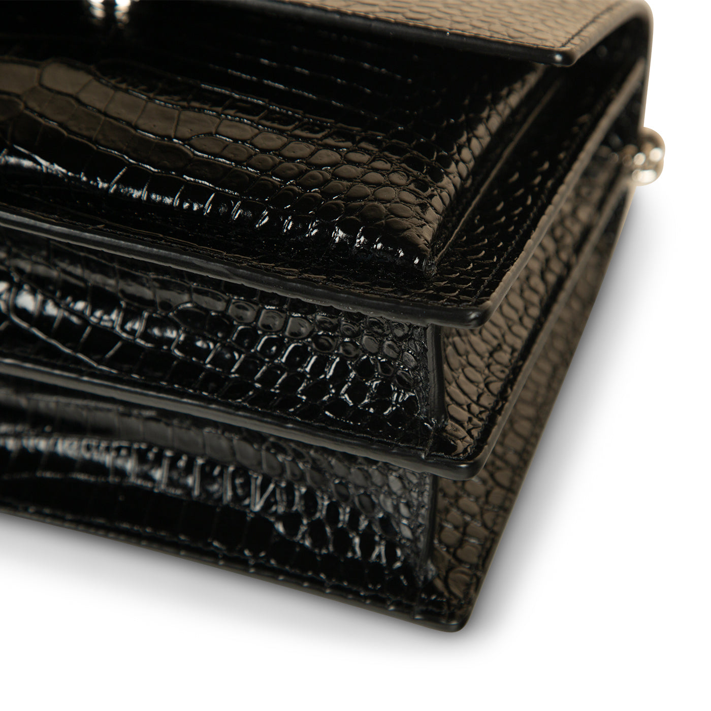 Saint Laurent Sunset Medium - Croc Embossed