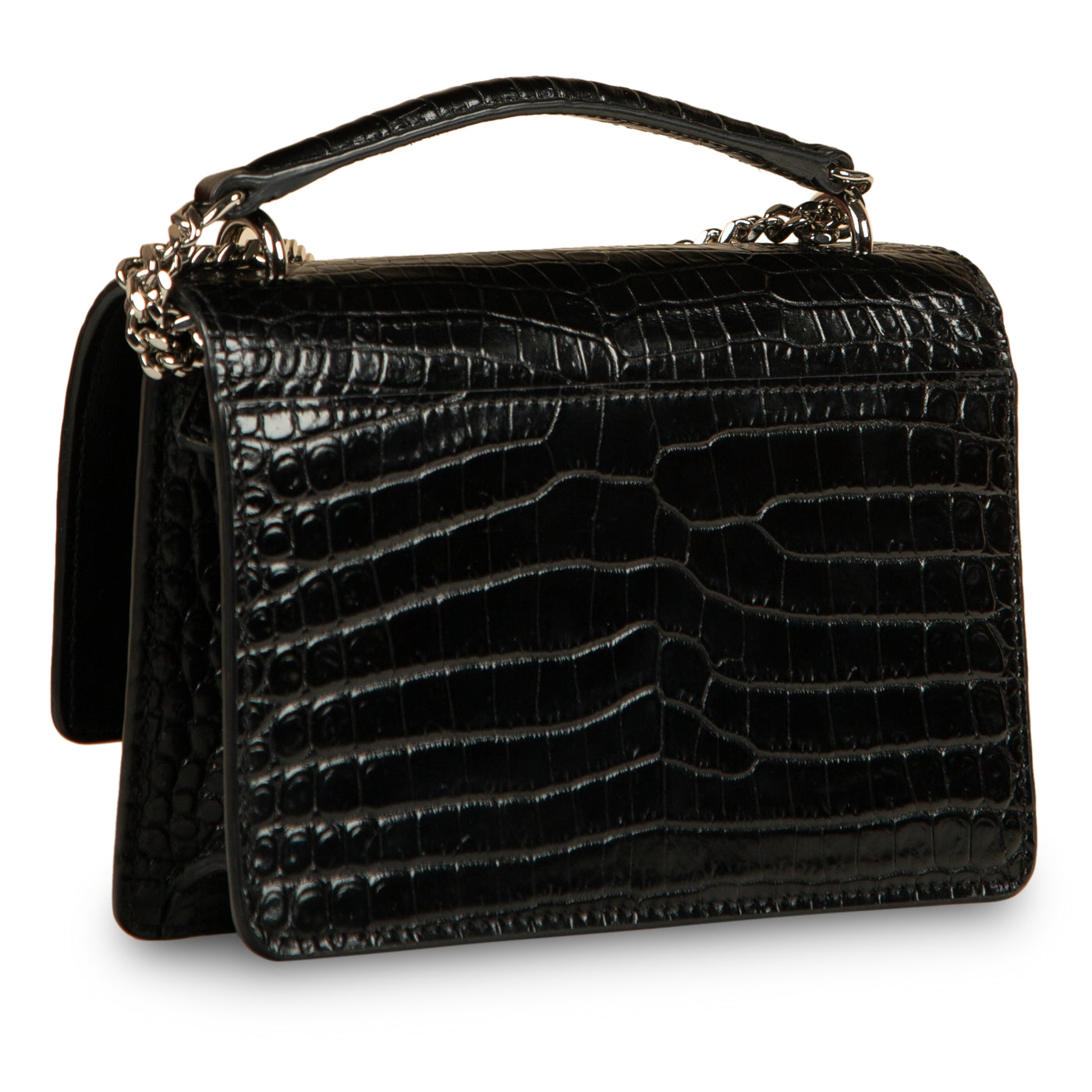 Saint Laurent Mini Sunset Crossbody - Croc Embossed