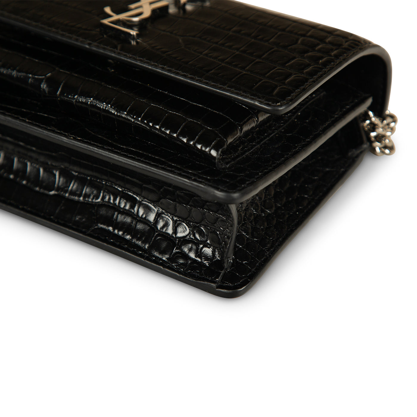 Saint Laurent Mini Sunset Crossbody - Croc Embossed