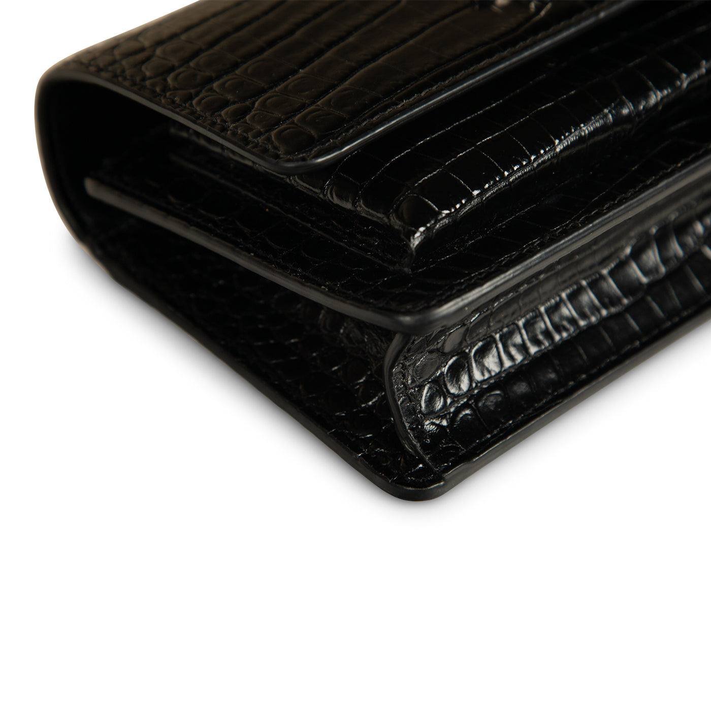 Saint Laurent Mini Sunset Crossbody - Croc Embossed