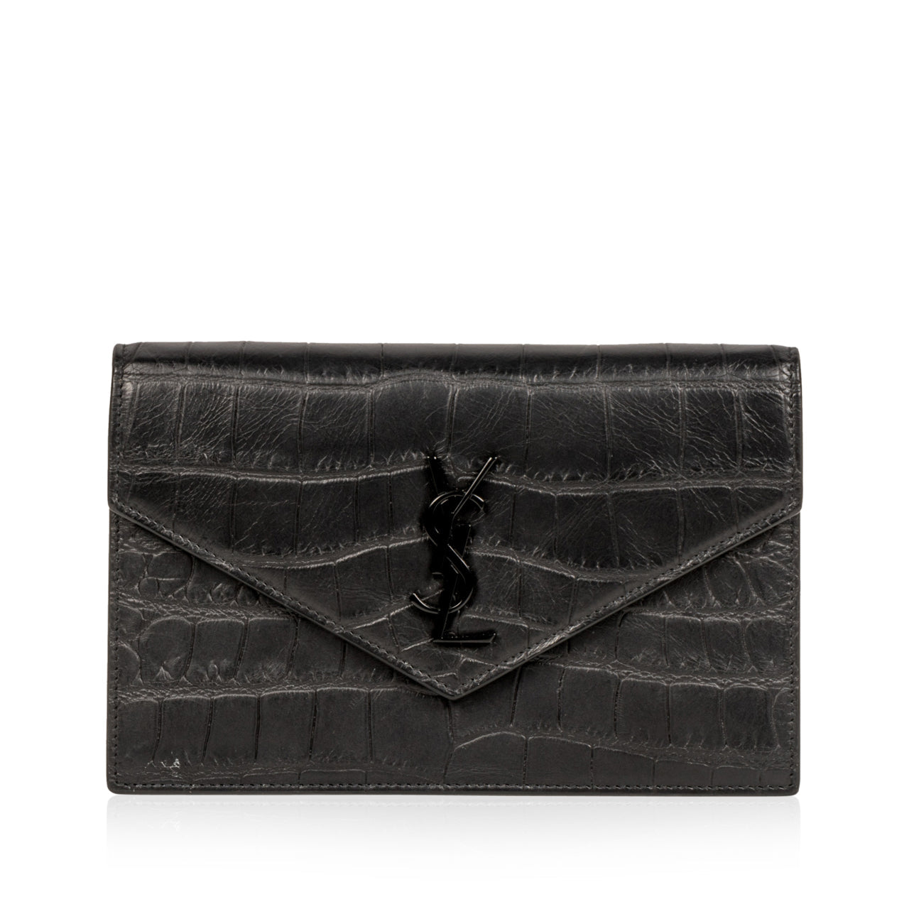 Saint Laurent Envelope Crossbody - Croc Embossed