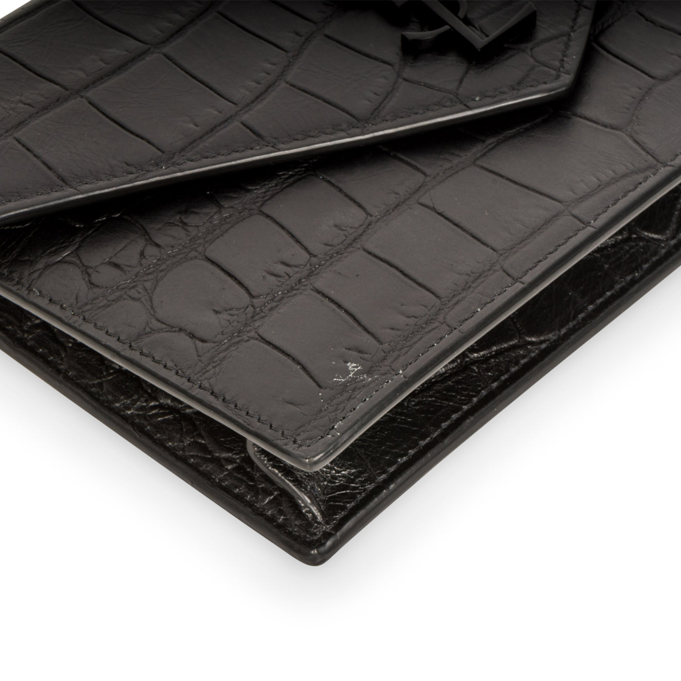 Saint Laurent Envelope Crossbody - Croc Embossed