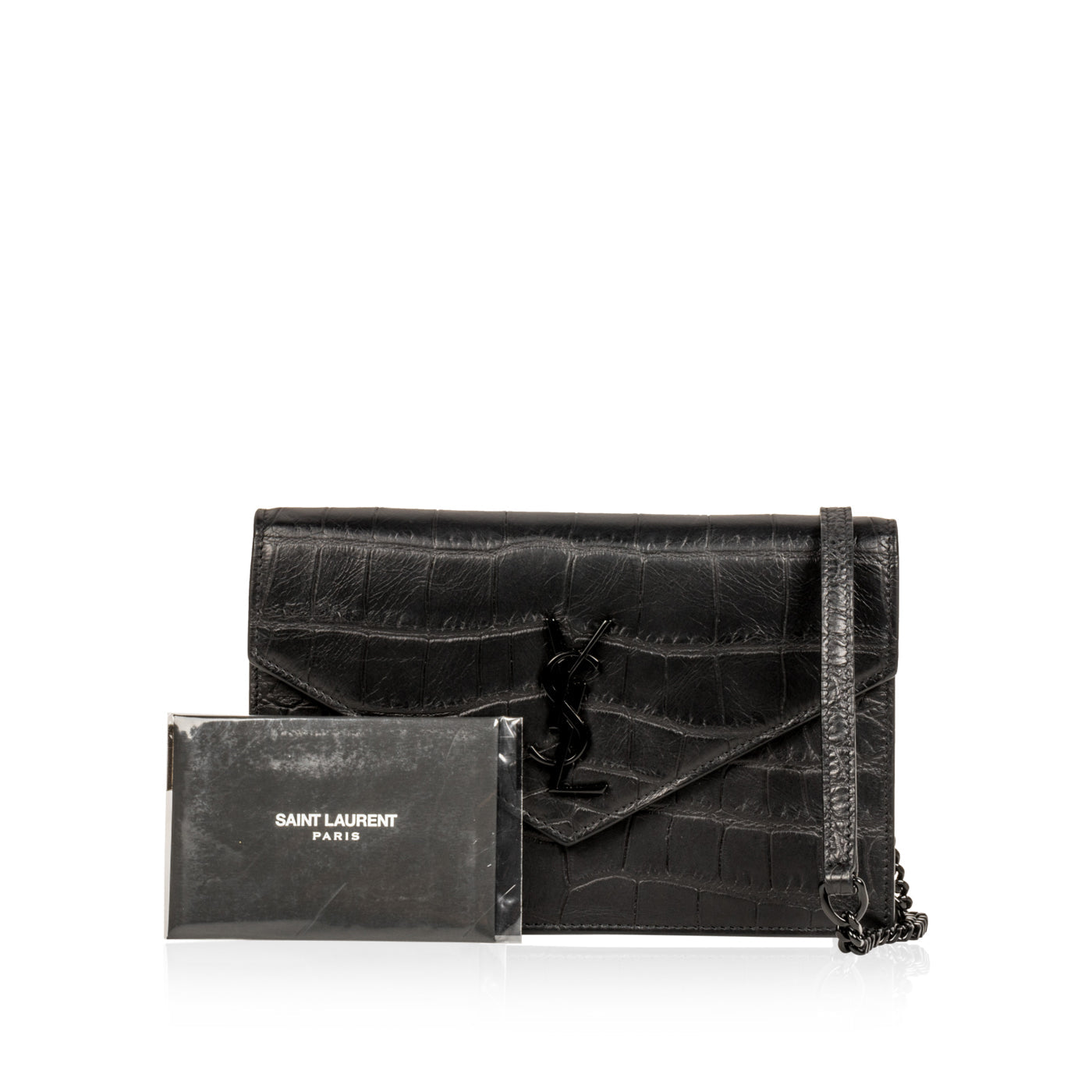 Saint Laurent Envelope Crossbody - Croc Embossed