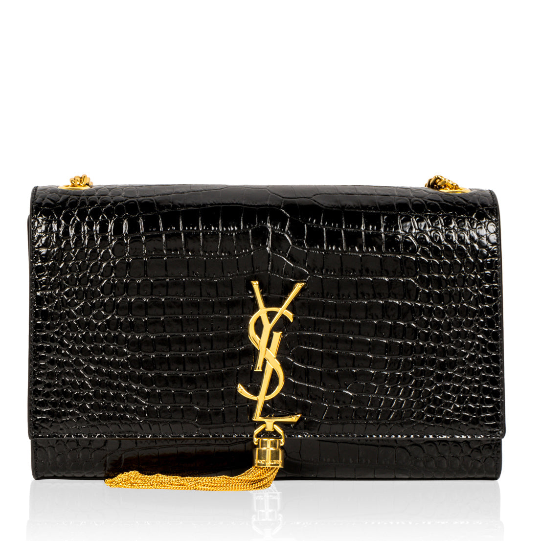 Saint Laurent Kate Tassel Bag - Croc Embossed