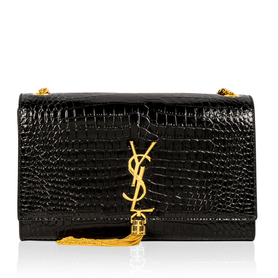 Saint Laurent Kate Tassel Bag - Croc Embossed